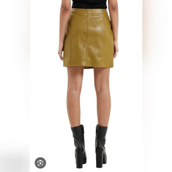 NWT! Anthro French Connection Women's Crolenda Faux Leather Mini-Skirt Size 6 - Picture 9 of 16